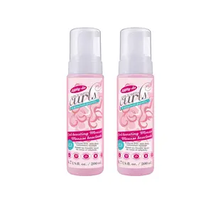 Girls with Curls Curl Enhancing Mousse -2-Pack- Lightweight 3-in-1 Defining Mousse for Curly and Wavy Hair - Hibiscus and Olive Oil for Frizz Free and Bouncy Curls -200 mL/6.7 fl oz salt spray Gel Haircare