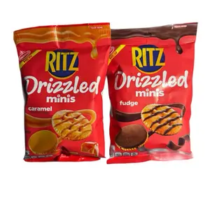 Ritz Drizzled Mini Fudge & Carmel Cookies with Rich Chocolate Drizzle Perfect for Snacking