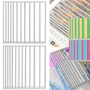 Stainless Steel Diamond Painting Ruler Set, Mosaic Making Tool, Art Project, Artwork, 1/2/3/4 Rows Integrated, Square/round Drill Compatible, DIY Diamond Art Tool Kit