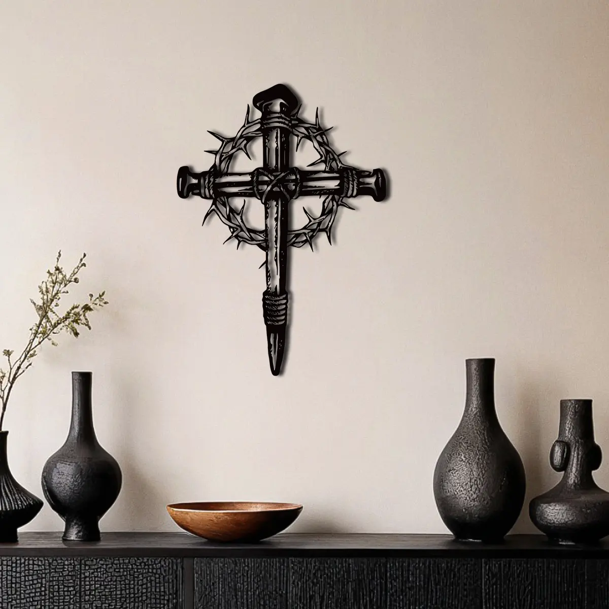 Metal Cross Wall Art - Elegant Cross Design Christianity Decor, Hanging Gift That Elevates Home or Office, Adds Room Purpose, Decorative