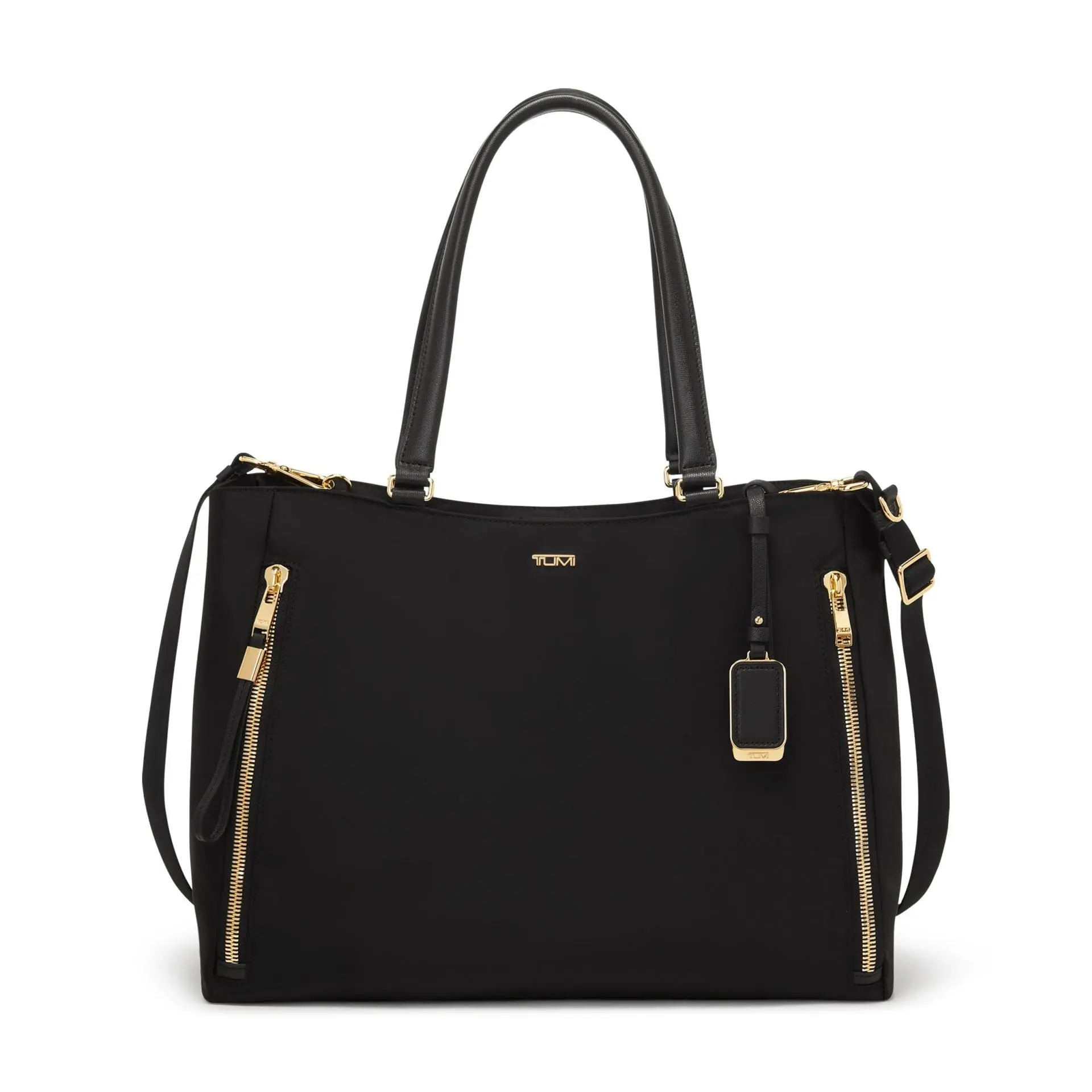 TUMI Voyageur Valetta Large Tote - Black/Gold