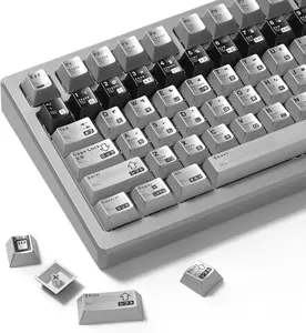 Womier PBT Keycaps with Metal Paint, Janese Style Custom Keycap Set for 61/64/66/68/75/84/87 MX Switches Mechanical Keyboards