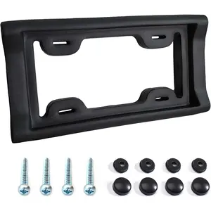 Ultimate License Plate Bumper Guard Screws Included - 2.3" Thick Rubber License Plate Mount Protects Bumper from Scratches and Dents - Universal Fit