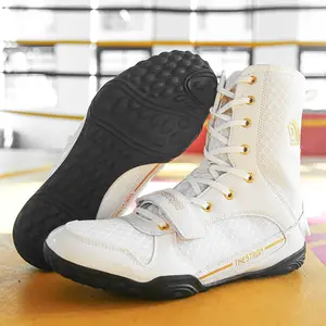 Professional Men's High-Top Boxing Wrestling Shoes Weightlifting Training Shoes Large Anti-Slip Indoor Training Boots Men Boxer Shoes Indoor Gym Mens Boxing Sport Shoes Male Shoes Comfortable Sneakers Boxing Shoes