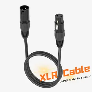 High-Quality XLR to XLR Microphone Audio Cable, 1m/3m, Single Pack, Premium Audio Connection, Ideal for Recording Studios and Live Performances, Flexibility, Wired Recording