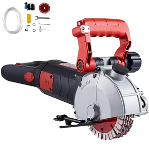 VEVOR 5800W Wall Chaser 38mm/1.5" Cutting Width,Wall Groove Cutting Machine 52mm/2" Cutting Depth,Wall Slotting Machine With 8 Saw Blades 6.3" Diameter 5000r/Min,One-time Forming Dustless