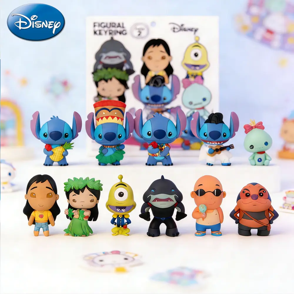 1PC Disney Officially Licensed Stitch Keychain Blind Bag Mystery  Random Character Cute Cartoon PVC Pendant Collectible Series Daily Gift Party Holiday Decoration