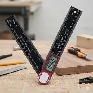 360 Degree Digital Angle Finder 200mm - High Precision Dual Function Measuring Tool for Woodworking, Auto Repair, Construction & DIY Projects. Portable, Rotatable, Professional Grade Angle Measurement Instrument.