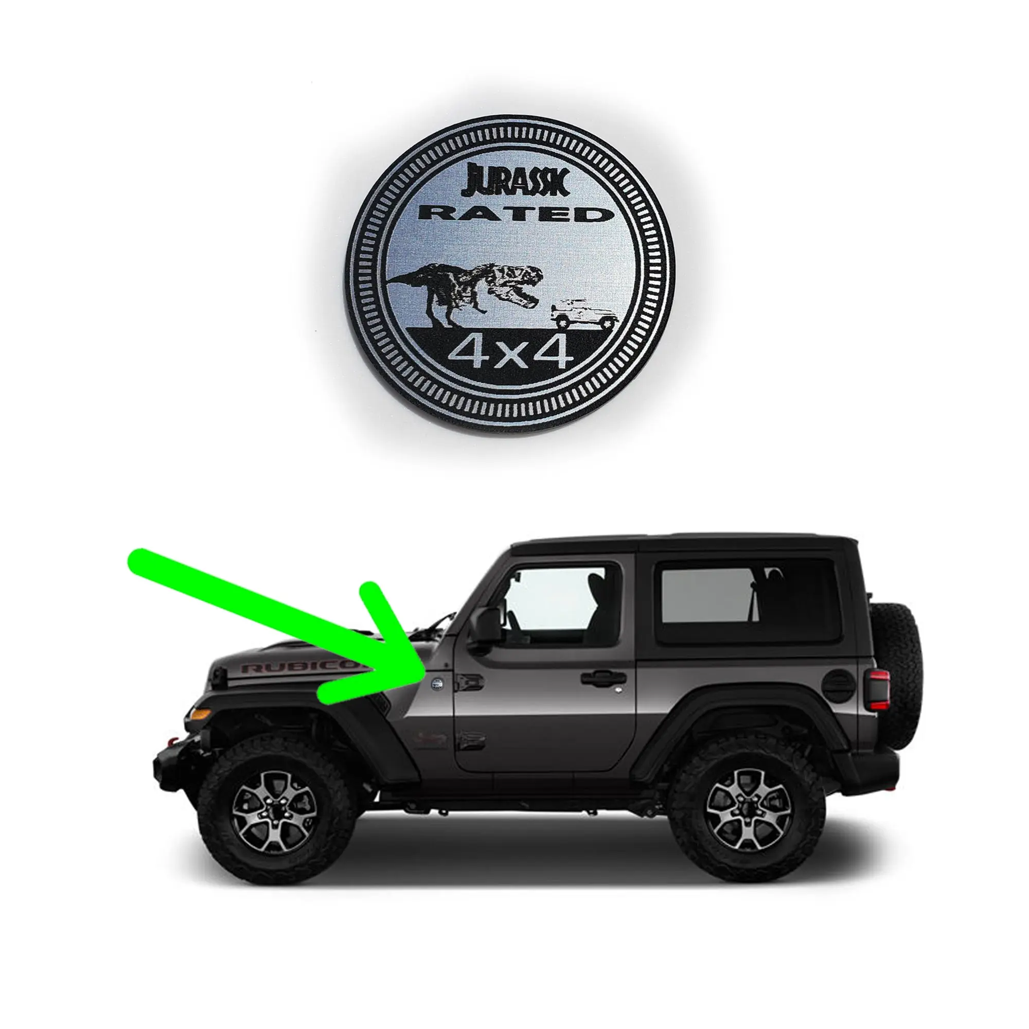 Jurassic Fender Badge for Jeep - Custom Emblem