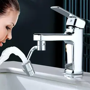 1080°Swivel Faucet-Extender Sink-Aerator - 2-Mode Splash Water Tap Extension, Kitchen Bathroom 360 Rotate Spray Attachment, Multifunctional Universal Robotic Arm -Wash Hand/Hair/Face