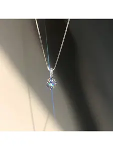Dainty Solitaire Necklace - Round Cut Cubic Zirconia Bridal & Everyday Jewelry
