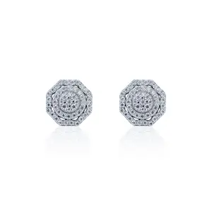 10mm Moissanite Cluster Earrings (Approx. 0.53 CT) – 925 Silver Screw Back