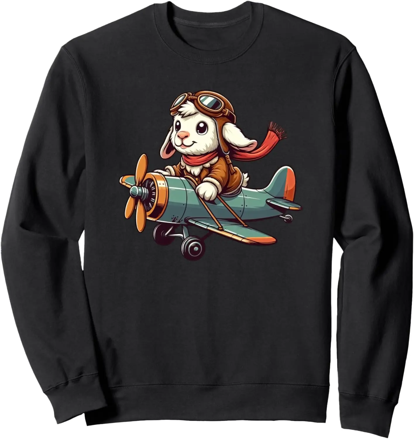 Goat Pilot Animal Funny Aviator Sweatshirt