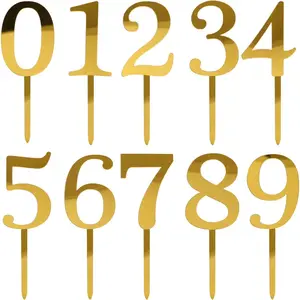 0-9 Number For Cake Topper, Shiny Acrylic Number Cake Toppers Cake Decorations Birthday Party Cake Topper for Birthday Party Wedding Anniversary