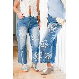 The Lily Bloom Floral Embroidered Straight Leg Jeans