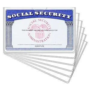 10PCS Waterproof Transparent PVC Card Sleeves, Social Security Card Protective Cover, Anti-Dust Plastic ID Card Holder for Healthcare, Social Security, Business, Credit Cards, Office Accessories & Personal Storage, Social Security Card Protector