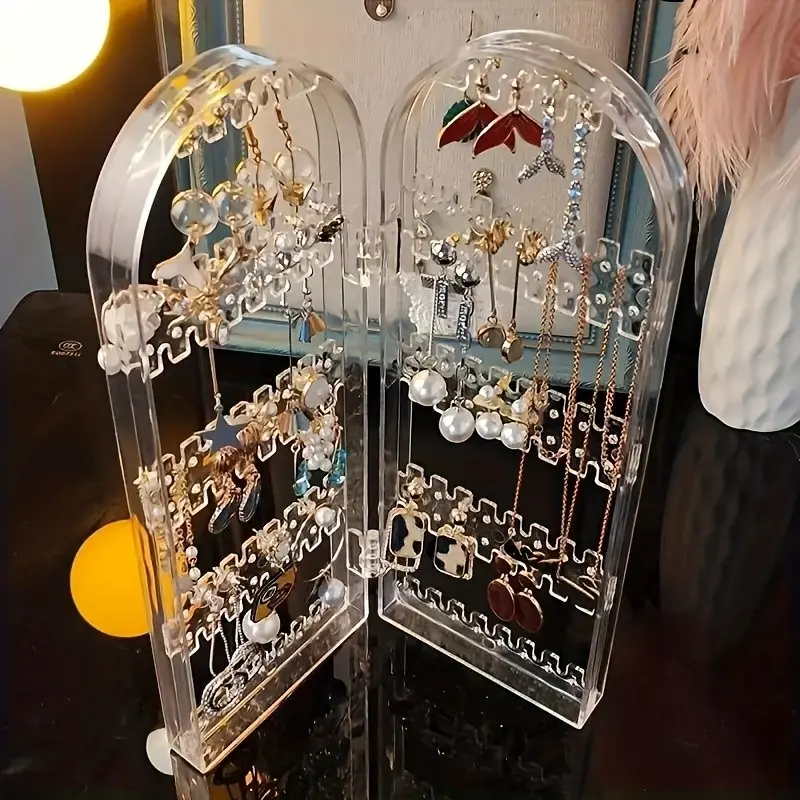 5 Tier Rotating Earring Holder Organizer Stand, Home Jewelry Organizer, Adjustable Metal Display Tree Rack for Women, 220 Hole and Groove Large Storage for Pierced Stud Dangle Hoop, Compact for Small Dresser, Large Capacity Storage Rack Space-Saving