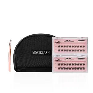 MoxieLash Glueless Lash Cluster Starter Kit - DIY Eyelash Extensions, Easy Application, No Glue Needed