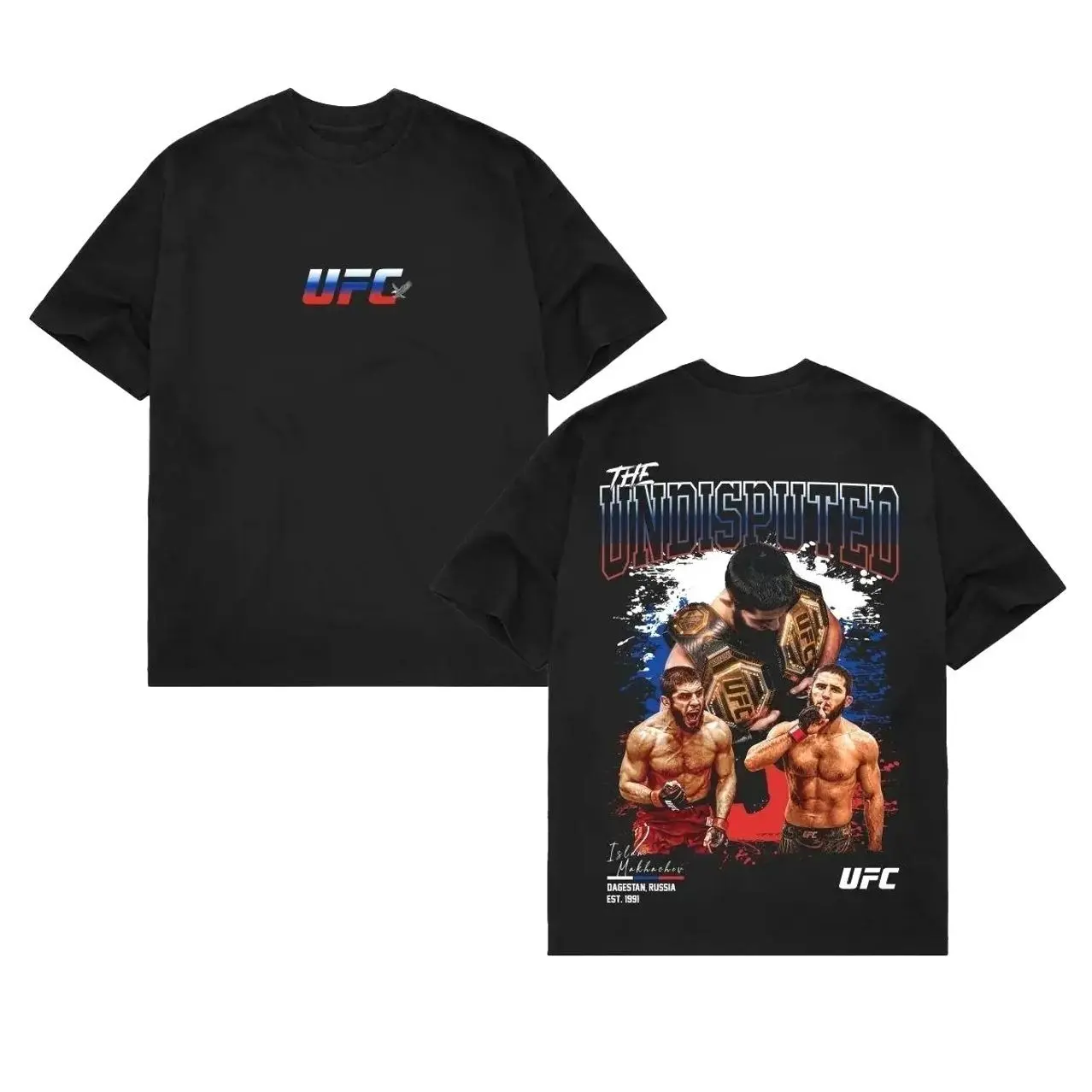 Men's  UFCC 330 Black Islam Makhachev T-Shirt, The Undisputed  UFCC Graphic Tee,  UFCC MMA Shirt, Gift for Fighters, Sports Apparel E