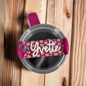 Conversation Hearts H20 Tumbler Tag Personalized Name Plate for Stanley 30oz & 40oz Cups Reusable Drinkware Accessory