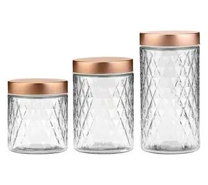 10 Strawberry Street 3pc Desmond Textured Glass Canister Set