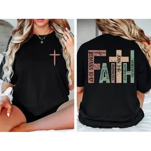 Retro Christian Graphic T-Shirt, Bible Verse & Faith Shirt, Praying Mama Tee, Christian Cross Design, Religious Inspirational Cotton Top, Jesus Spiritual Streetwear, Casual Everyday Wear
