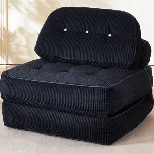 【Valentine’s Day Gift】 63.77" Boneless Foldable Sofa Bed by Neslako, Cloud Couch Sleeper Sofa with High Resilience Memory Foam, Removable Corduroy Cover, One Touch Folding Design, No Assembly