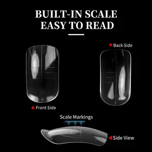 Morovan Double toe nail molds, 150 pieces, 15 sizes, reusable full-coverage molds for polyester extension gel