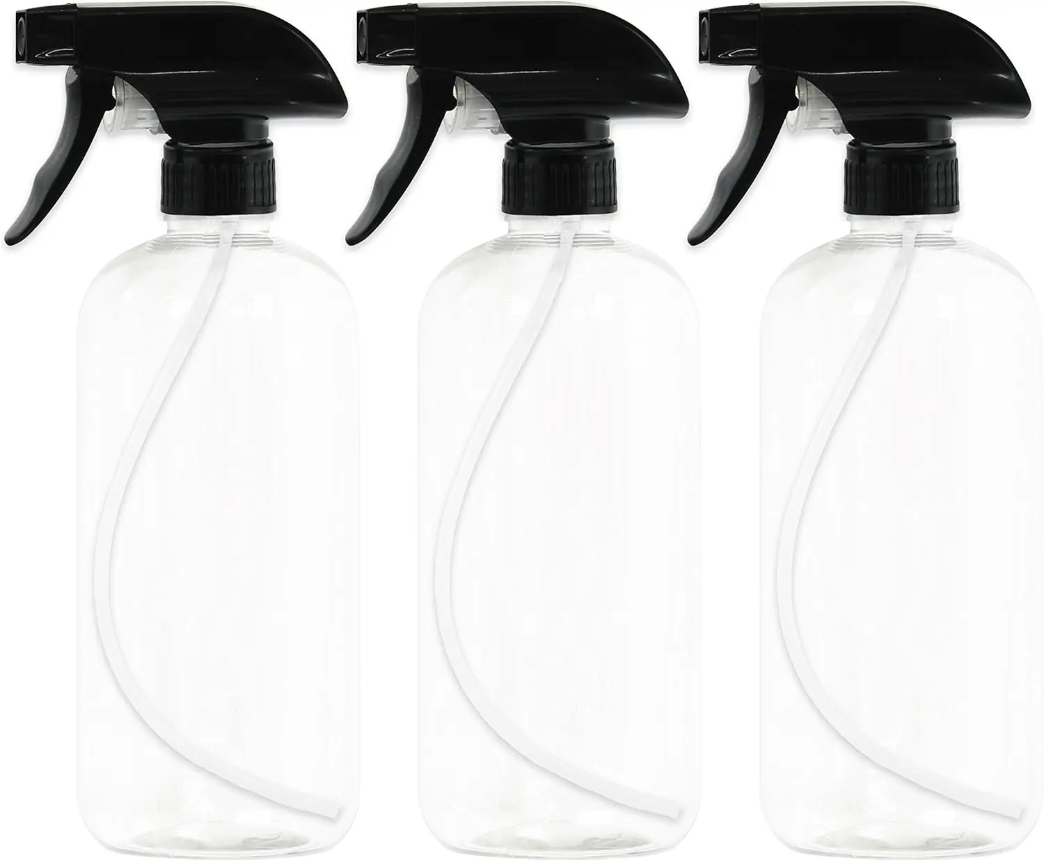 EPAuto Heavy Duty Chemical Resistant Spray Bottles with Sprayer (16 oz), Clear, 3-Pack