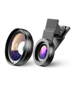 Level Up Your Content! APEXEL 2-in-1 Phone Lens Kit: Wide Angle for Vlogs, 12.5X Macro for Details. + Fisheye Filter! Must-Have for Creators.