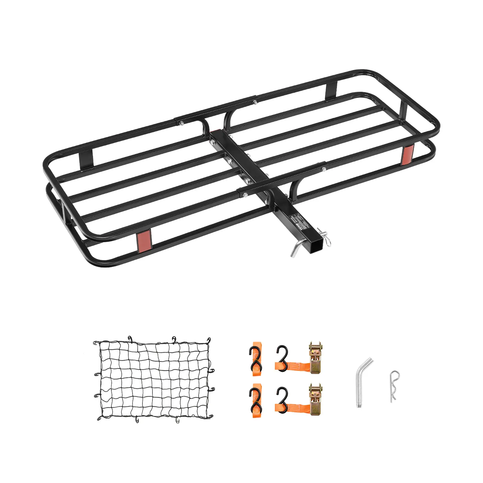 【Summerfinds】VEVOR 53" x 19" x 5",Hitch Cargo Carrier500 lbs Capacity Hitch Cargo Carrier with Hitch Stabilizer & Ratchet StrapsHitch Mount Cargo Carrier with Cargo Net with HookFit for SUVs