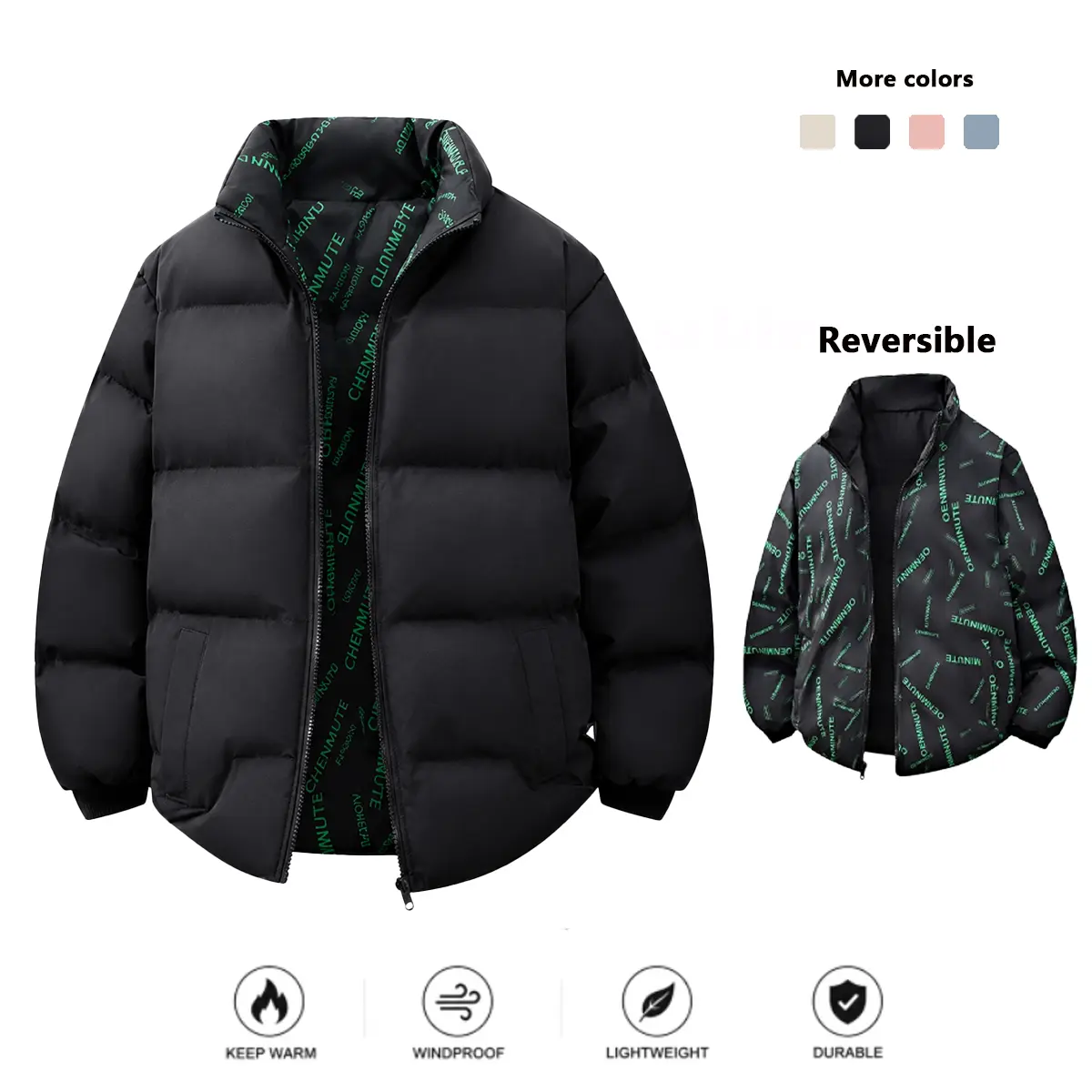Men's trendy winter reversible design, versatile