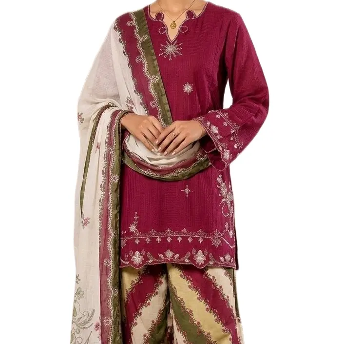 Sadabahar embroidered Pakistani lawn farshi shalwar three piece suit