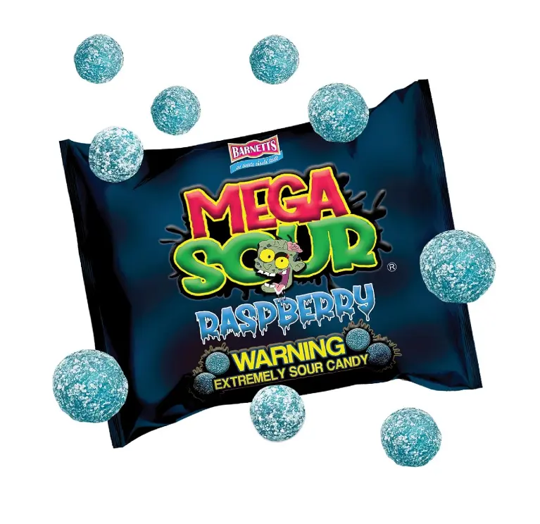 Barnetts Mega Sour Raspberry Candy 104g – Handmade British Hard Sweets – Extreme Sour Candy Challenge – Retro Party Bag & Gift Hamper Treats