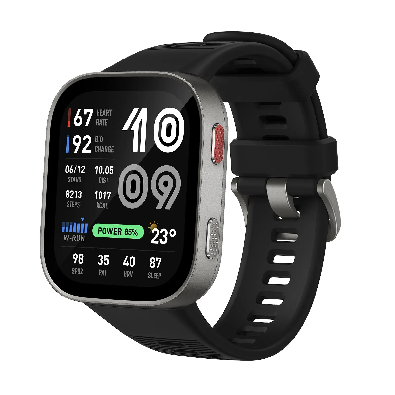 Amazfit Bip Max 50mm Smartwatch, 2.07" AMOLED Display, 20 Days of Battery, GPS, 4GB Storage, Offline Maps, Fitness Tracker, Hybrid Training, 150+ Sports, HYROX Mode, 5 ATM for Android & iPhone, Silver