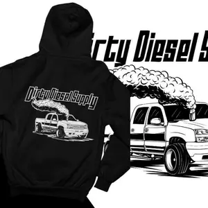 🚚🛠️✨[Sale Up To 50%]Dirty Diesel Supply Chevy Cateye Diesel Hoodie – Pickup Truck Rolling Coal Graphic Pullover, Casual Sweatshirt, Menswear Streetwear Tops, Stylish Long Sleeve Hoodie, Unisex Cozy Pullover for Car & Truck Lovers