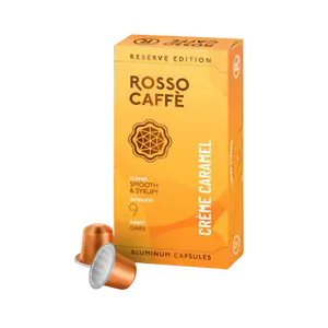 ROSSO CAFFÈ Crème Caramel Reserve Edition 10 Capsules Dark Roast Smooth Syrupy Flavor Intensity 9 US