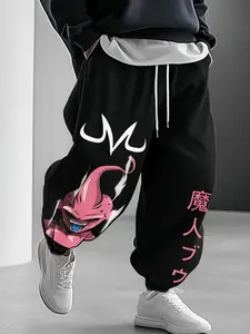Anime Graphics Print Casual Pants, Men's Heavyweight Pants, Women's Skinny Jogger with Drawstring Waist, Pocket Sport Pant, Fitness Trousers