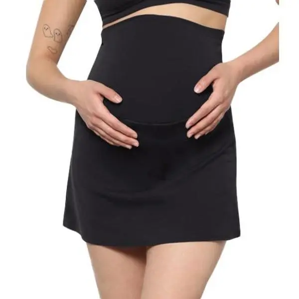 MOMANDA Maternity Tennis Skirt with Inner Shorts Over The Belly Stretchy Pregnancy Athletic Skorts for Golf Workout Sports