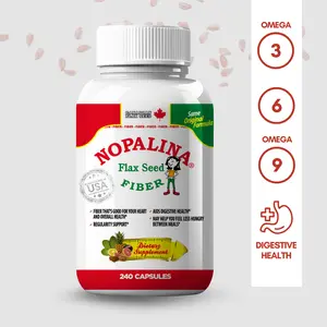 Nopalina Flax Seed Fiber - Gut Health, Digestion & Colon Support - 240 Capsules - Fitness Edible