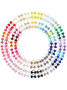 40pcs Mini Bow Hair Ties, Elastic Non-Damaging Woven Fabric, Cute Cartoon Bowknot Multicolor for Daily Wear, Perfect Holiday Gifts for Kid