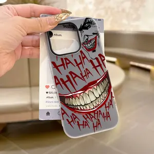 Crazy J-Joker Smile Grotesque Protective Phone Case Suitable for iPhone 17 16e 16 15 14 13 12 11 Pro Max Air XR XS X 7 8 Plus Soft TPU Matte Double-layer Back Cover