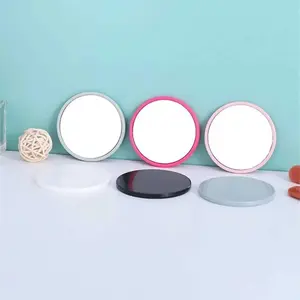 1pcs Shipped in a random color,Small Round Mirror Anti-slip Anti-sweat Portable Make-up Mirror Mini High-definition Bag Pocket Cosmetic Tools