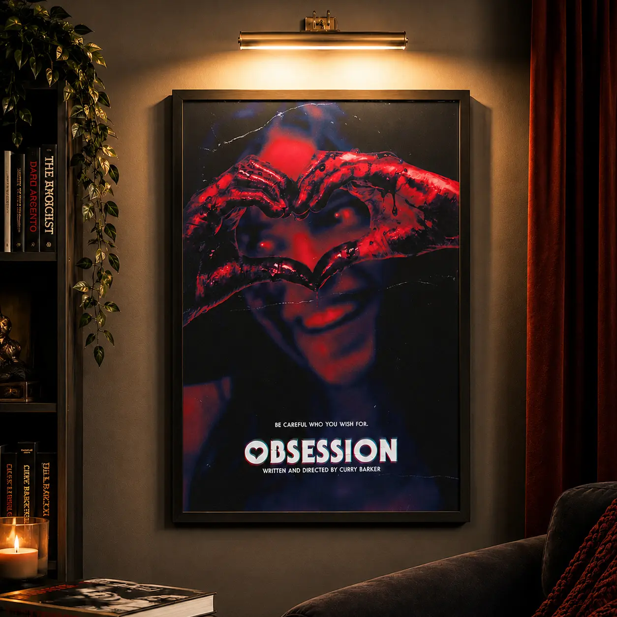 Vintage Obsession Movie Art Decor Poster, Dark Red Cinematic Horror Art, Horror Thriller Wall Art Decor, Curry Barker Film Print, Decor For Dorm Bedroom Living Room