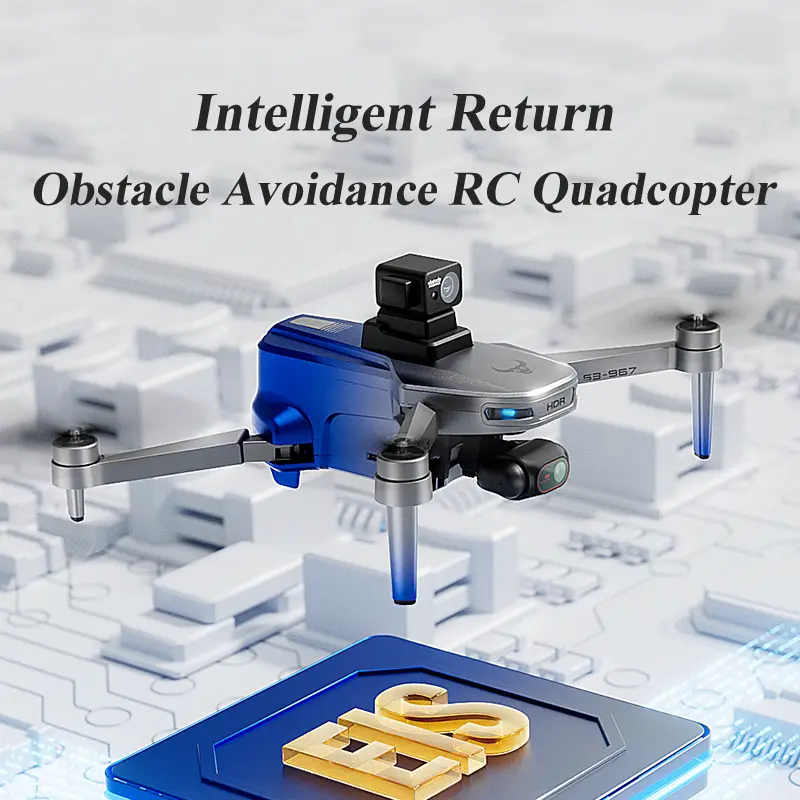 Foldable 4K Camera GPS Drone for Beginners, Obstacle Avoidance RC Quadcopter, Intelligent Return, Brushless Motor, Optical Flow Hovering, Altitude Hold, Follow Me, Headless Mode, Wifi Connection, 2 Rechargeable 7.4V 3800mAh Battery, Lightweight Under 249g