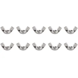 Stainless Steel Butterfly Wing Nuts with M6 Coarse Thread, Butterfly Shape Wings & Long Lasting Hold, 10 Pcs for Automotive & Motorcycle Car Washing Maintenance Paint Care