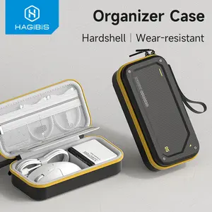 Hagibis Electronic Organizer Traveling Case Bag EVA Hardshell PU Portable Carrying Pouch for Mouse Charger Cables Accessories