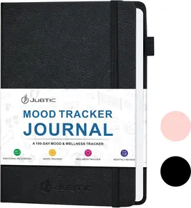 Mood Tracker Journal, Mental Health Journal for Women-Black