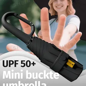 Portable Ring Handle Mini, Foldable UV Protection Glue Sunshade, D-Type Handle, Travel Vacation Daily Use, Portable Folding Umbrella, Portable Lightweight Umbrella