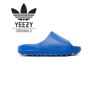 adidas Yeezy Slide Azure ID4133   Comfortable Slippers Footwear Soft Outdoor Shoes Leather Sandal Flipflop